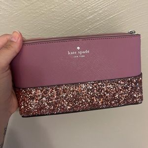 Kate Spade Pink sparkly makeup bag